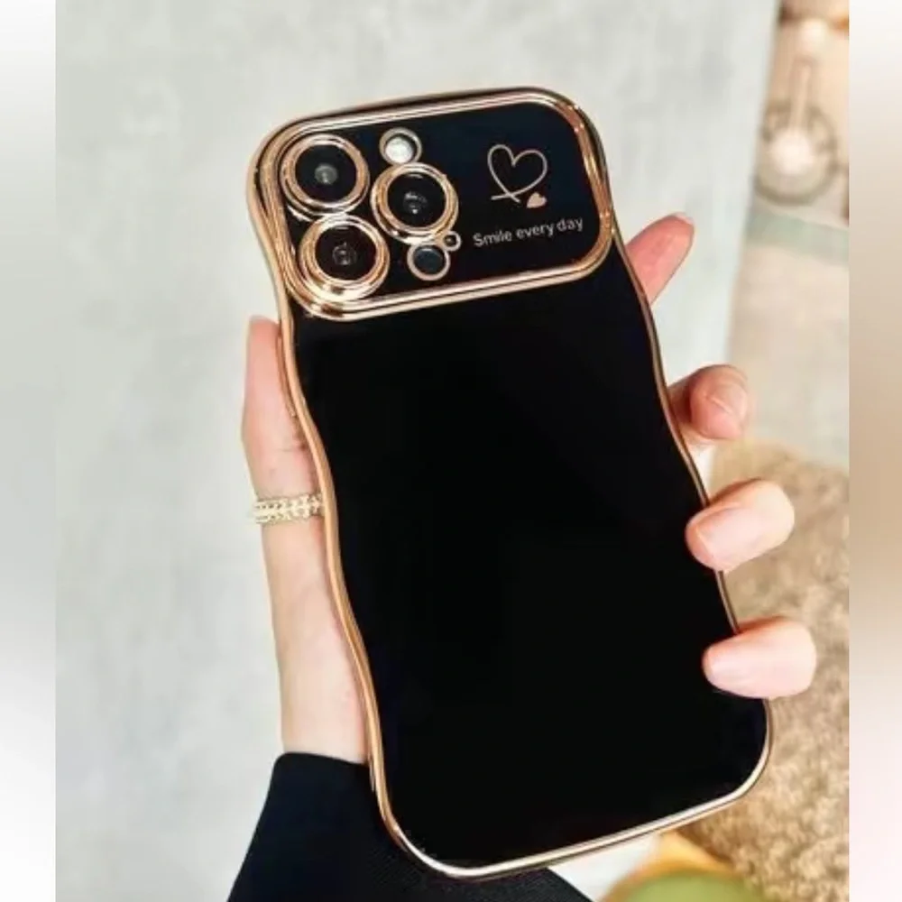 Evellyhootd CUTE Wave Shape IPhone 12 Pro Max Phone Case In Black